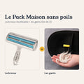 Le Pack Maison sans poils : la brosse anti-poils réutilisable et les gants anti-poils