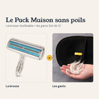 Le Pack Maison sans poils : la brosse anti-poils réutilisable et les gants anti-poils
